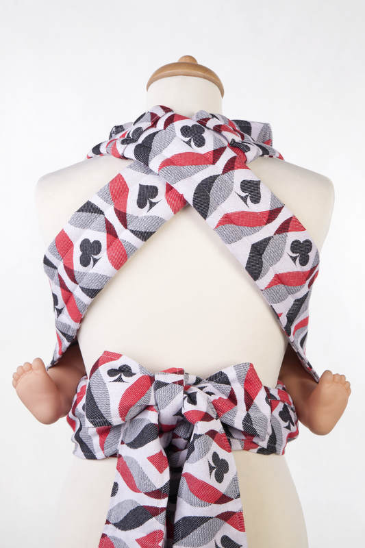 Lenny Lamb - Mei Tai carrier Mini with hood/ jacquard twill / 100% cotton / QUEEN OF HEARTS (grade B) QUEEN OF HEARTS B