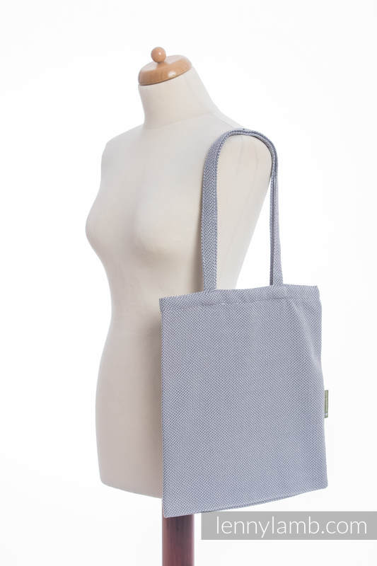 Lenny Lamb - Shopping bag made of wrap fabric (100% cotton) - LITTLE HERRINGBONE GREY LITTLE HERRINGBONE GREY