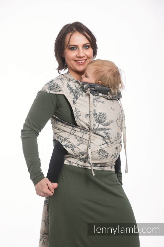 Lenny Lamb - WRAP-TAI carrier Mini with hood/ jacquard twill / 100% cotton / HERBARIUM WRAP TAI HERBARIUM