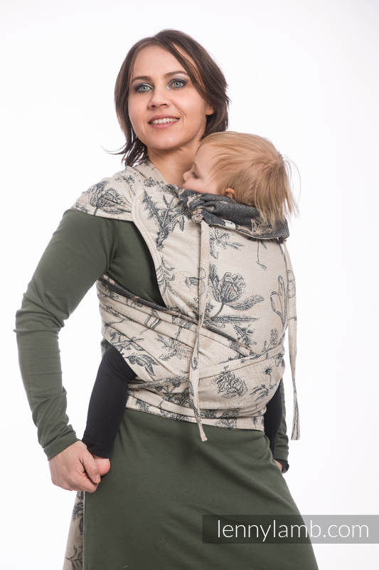 Lenny Lamb - WRAP-TAI carrier Mini with hood/ jacquard twill / 100% cotton / HERBARIUM WRAP TAI HERBARIUM