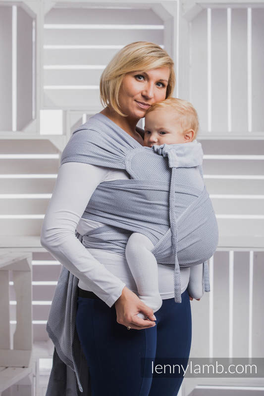 Lenny Lamb - WRAP-TAI carrier Mini with hood/ herringbone twill / 100% cotton / LITTLE HERRINGBONE GREY  WRAP TAI LITTLE HERRINGBONE GREY