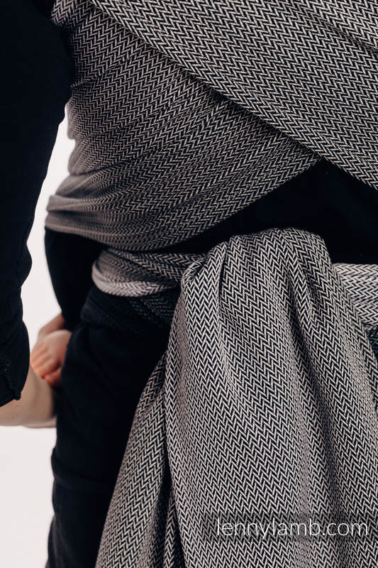 Lenny Lamb - WRAP-TAI carrier Mini with hood/ herringbone twill / 100% cotton / LITTLE HERRINGBONE OMBRE GREY  WRAP TAI LITTLE HERRINGBONE OMBRE GREY