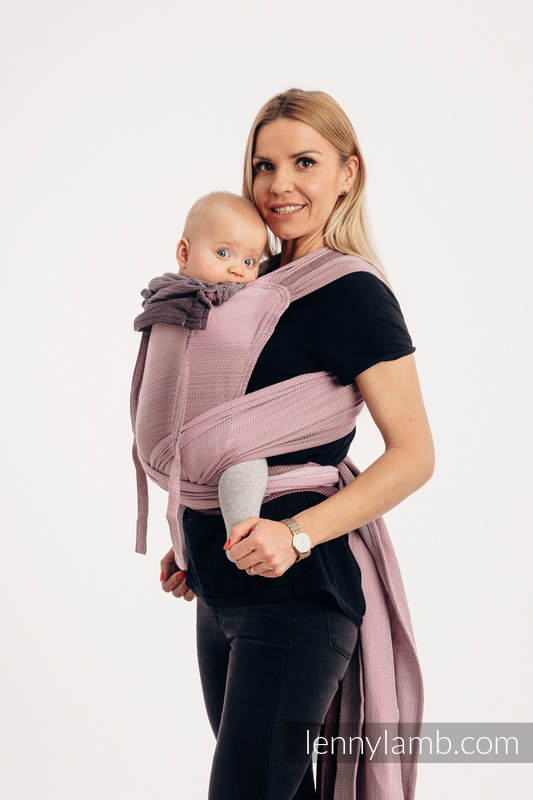 Lenny Lamb - WRAP-TAI carrier Mini with hood/ herringbone twill / 100% cotton / LITTLE HERRINGBONE OMBRE PINK WRAP TAI LITTLE HERRINGBONE OMBRE PINK