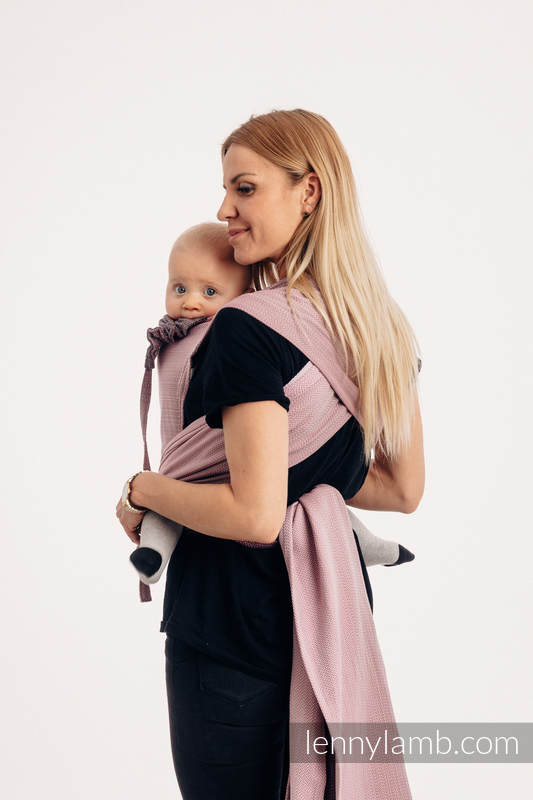 Lenny Lamb - WRAP-TAI carrier Mini with hood/ herringbone twill / 100% cotton / LITTLE HERRINGBONE OMBRE PINK WRAP TAI LITTLE HERRINGBONE OMBRE PINK