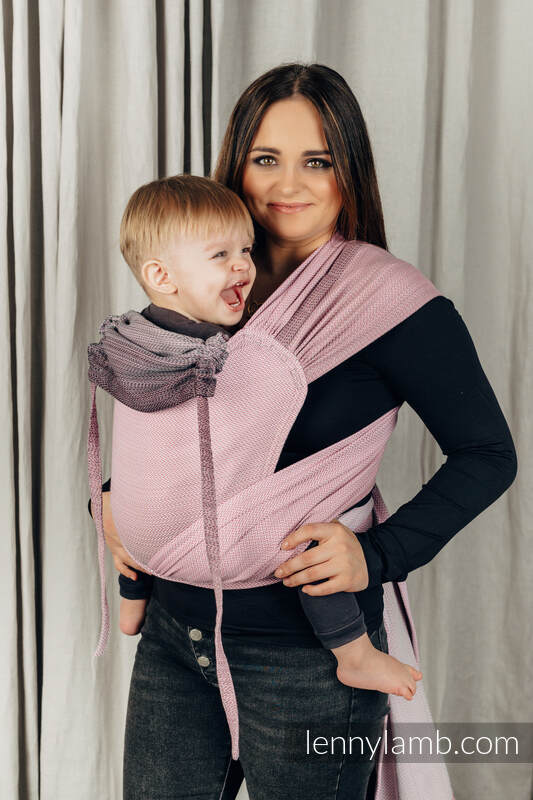 Lenny Lamb - WRAP-TAI carrier Mini with hood/ herringbone twill / 100% cotton / LITTLE HERRINGBONE OMBRE PINK WRAP TAI LITTLE HERRINGBONE OMBRE PINK