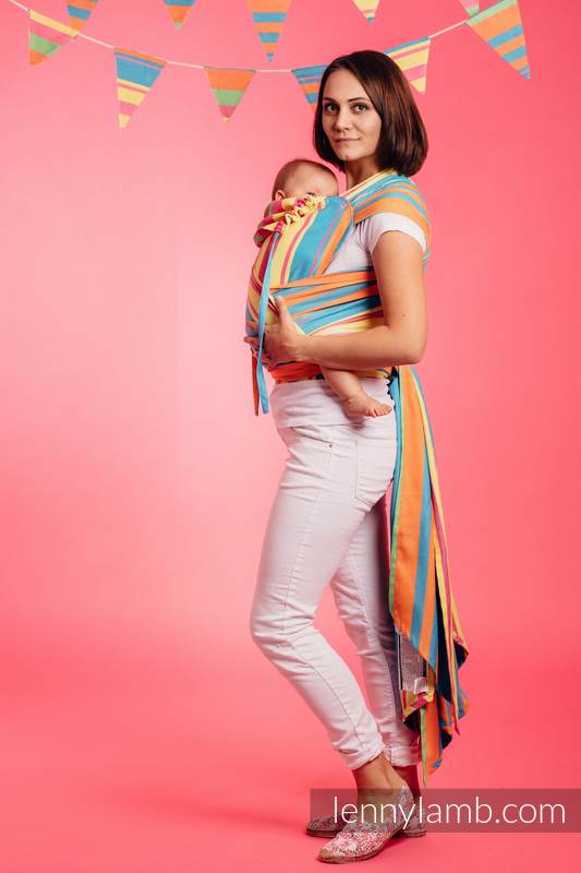 Lenny Lamb - WRAP-TAI carrier Mini / broken twill / bamboo and cotton / with hood/ PINACOLADA WRAP TAI PINACOLADA