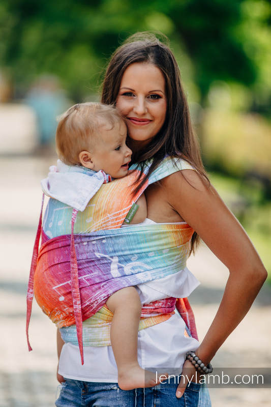 Lenny Lamb - WRAP-TAI carrier Mini with hood/ jacquard twill / 100% cotton / SYMPHONY RAINBOW LIGHT (grade B) WRAP TAI SYMPHONY RAINBOW LIGHT B