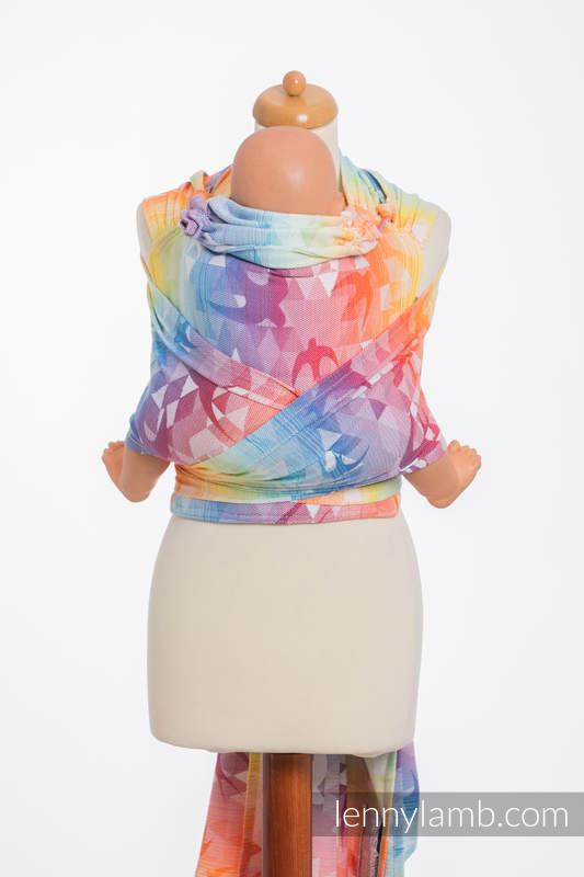 Lenny Lamb - WRAP-TAI carrier Mini with hood/ jacquard twill / 100% cotton / SWALLOWS RAINBOW LIGHT WRAP TAI SWALLOWS RAINBOW LIGHT