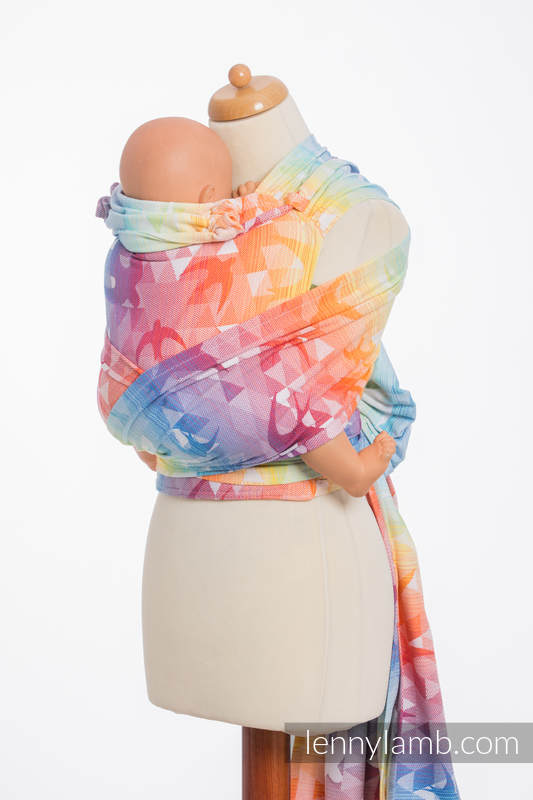 Lenny Lamb - WRAP-TAI carrier Mini with hood/ jacquard twill / 100% cotton / SWALLOWS RAINBOW LIGHT WRAP TAI SWALLOWS RAINBOW LIGHT