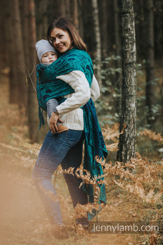 Lenny Lamb - WRAP-TAI carrier Mini with hood/ jacquard twill / 100% cotton / UNDER THE LEAVES WRAP TAI UNDER THE LEAVES