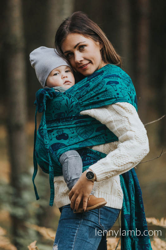 Lenny Lamb - WRAP-TAI carrier Mini with hood/ jacquard twill / 100% cotton / UNDER THE LEAVES WRAP TAI UNDER THE LEAVES