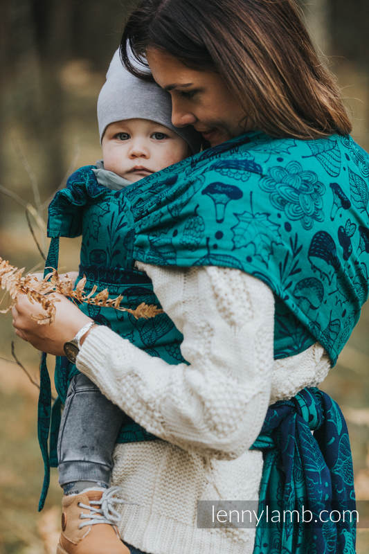 Lenny Lamb - WRAP-TAI carrier Mini with hood/ jacquard twill / 100% cotton / UNDER THE LEAVES WRAP TAI UNDER THE LEAVES
