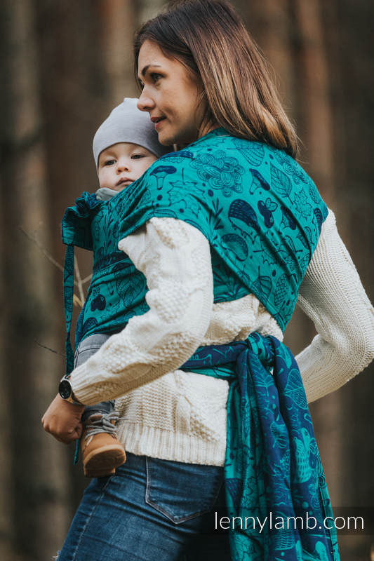 Lenny Lamb - WRAP-TAI carrier Mini with hood/ jacquard twill / 100% cotton / UNDER THE LEAVES WRAP TAI UNDER THE LEAVES