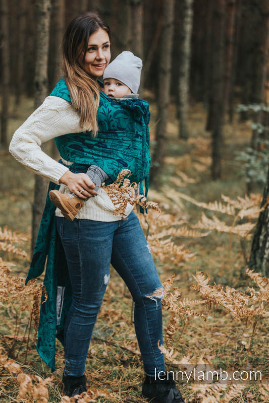 Lenny Lamb - WRAP-TAI carrier Mini with hood/ jacquard twill / 100% cotton / UNDER THE LEAVES WRAP TAI UNDER THE LEAVES