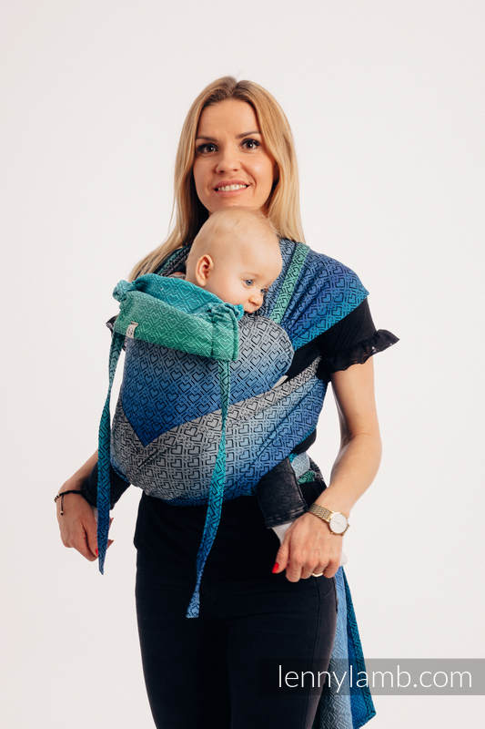 Lenny Lamb - WRAP-TAI carrier Toddler with hood/ jacquard twill / 100% cotton / BIG LOVE ATMOSPHERE  WRAP TAI BIG LOVE ATMOSPHERE