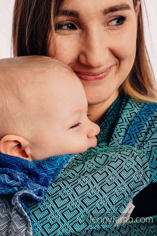 Lenny Lamb - WRAP-TAI carrier Toddler with hood/ jacquard twill / 100% cotton / BIG LOVE ECHO WRAP TAI BIG LOVE ECHO