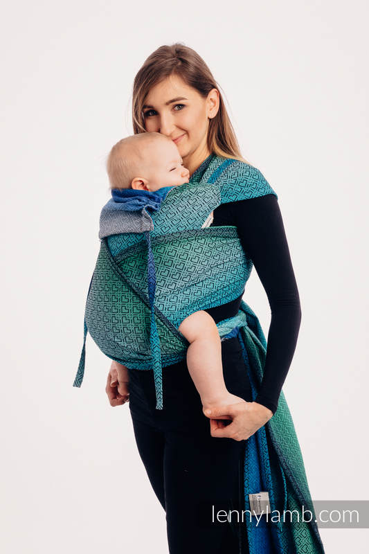 Lenny Lamb - WRAP-TAI carrier Toddler with hood/ jacquard twill / 100% cotton / BIG LOVE ECHO WRAP TAI BIG LOVE ECHO