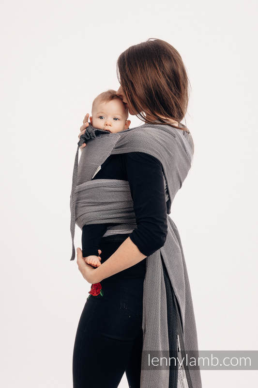 Lenny Lamb - WRAP-TAI carrier Toddler with hood/ herringbone twill / 100% cotton / LITTLE HERRINGBONE OMBRE GREY  WRAP TAI LITTLE HERRINGBONE OMBRE GREY