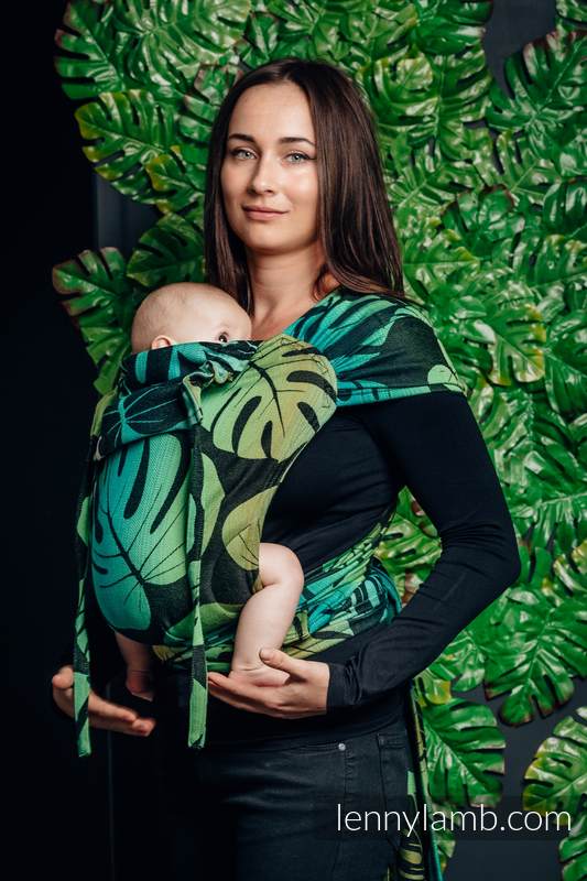 Lenny Lamb - WRAP-TAI carrier Toddler with hood/ jacquard twill / 100% cotton - MONSTERA WRAP TAI MONSTERA