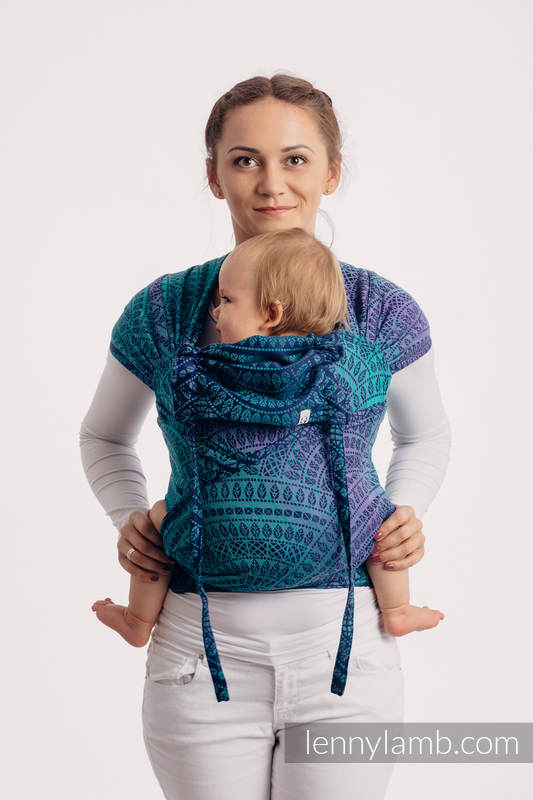 Lenny Lamb - WRAP-TAI carrier Toddler with hood/ jacquard twill / 100% cotton / PEACOCK’S TAIL - PROVANCE  WRAP TAI PEACOCK S TAIL PROVANCE
