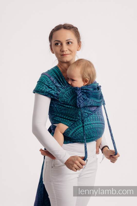 Lenny Lamb - WRAP-TAI carrier Toddler with hood/ jacquard twill / 100% cotton / PEACOCK’S TAIL - PROVANCE  WRAP TAI PEACOCK S TAIL PROVANCE
