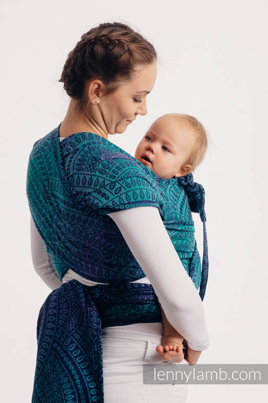 Lenny Lamb - WRAP-TAI carrier Toddler with hood/ jacquard twill / 100% cotton / PEACOCK’S TAIL - PROVANCE  WRAP TAI PEACOCK S TAIL PROVANCE